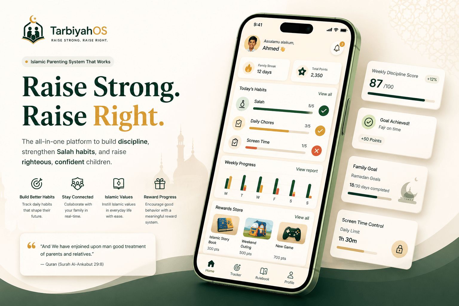 TarbiyahOS Desktop Dashboard